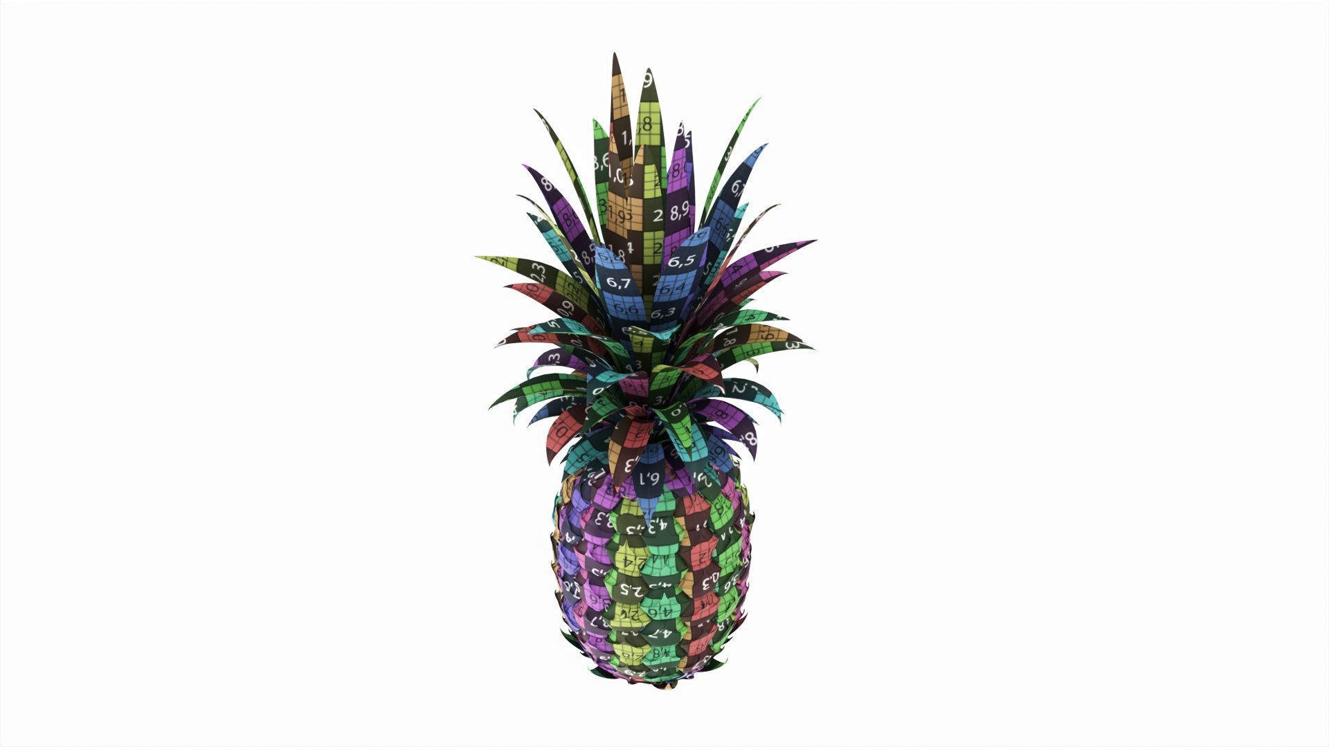 Gold pineapple 3D model_7