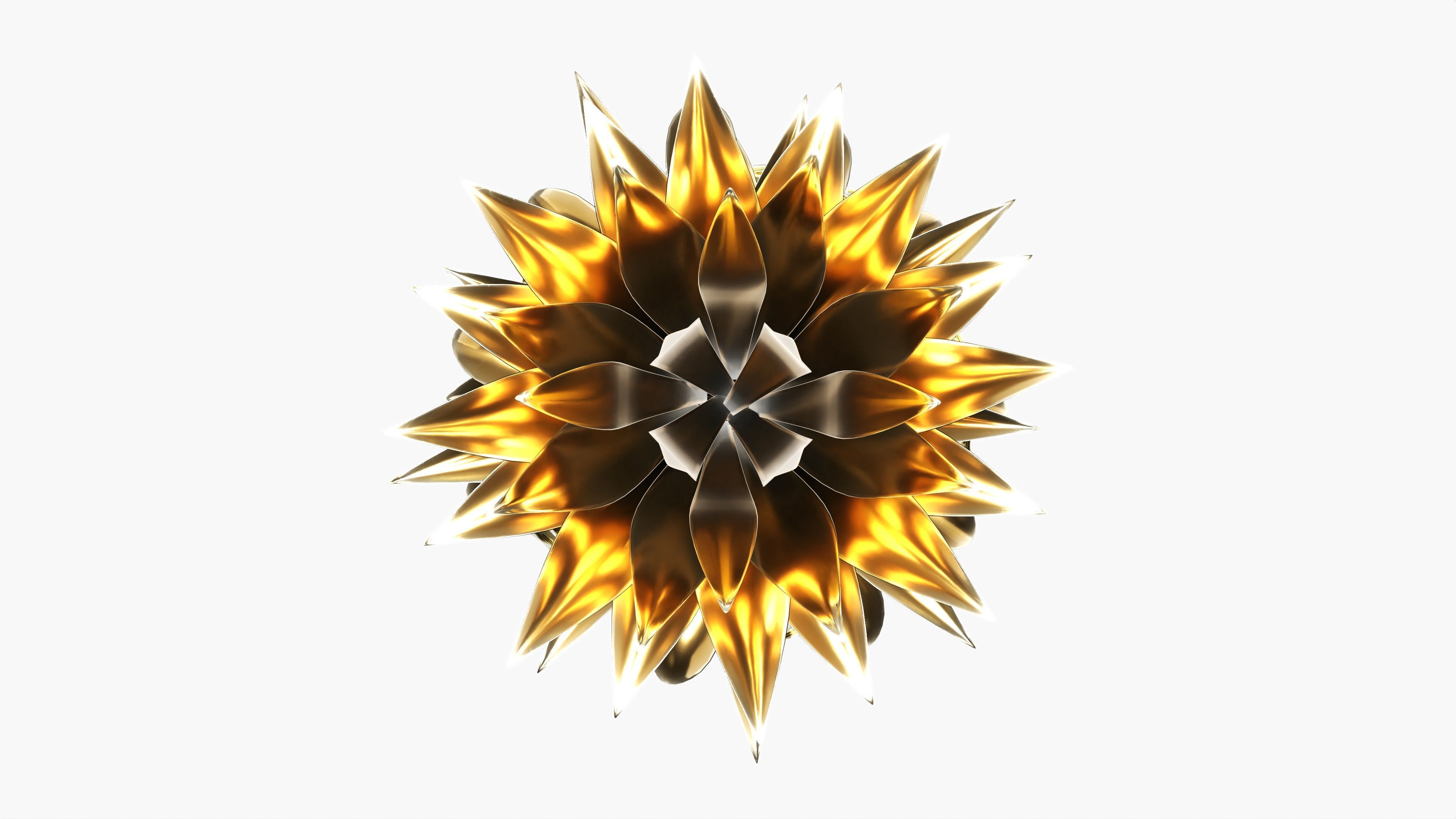 Gold pineapple 3D model_4