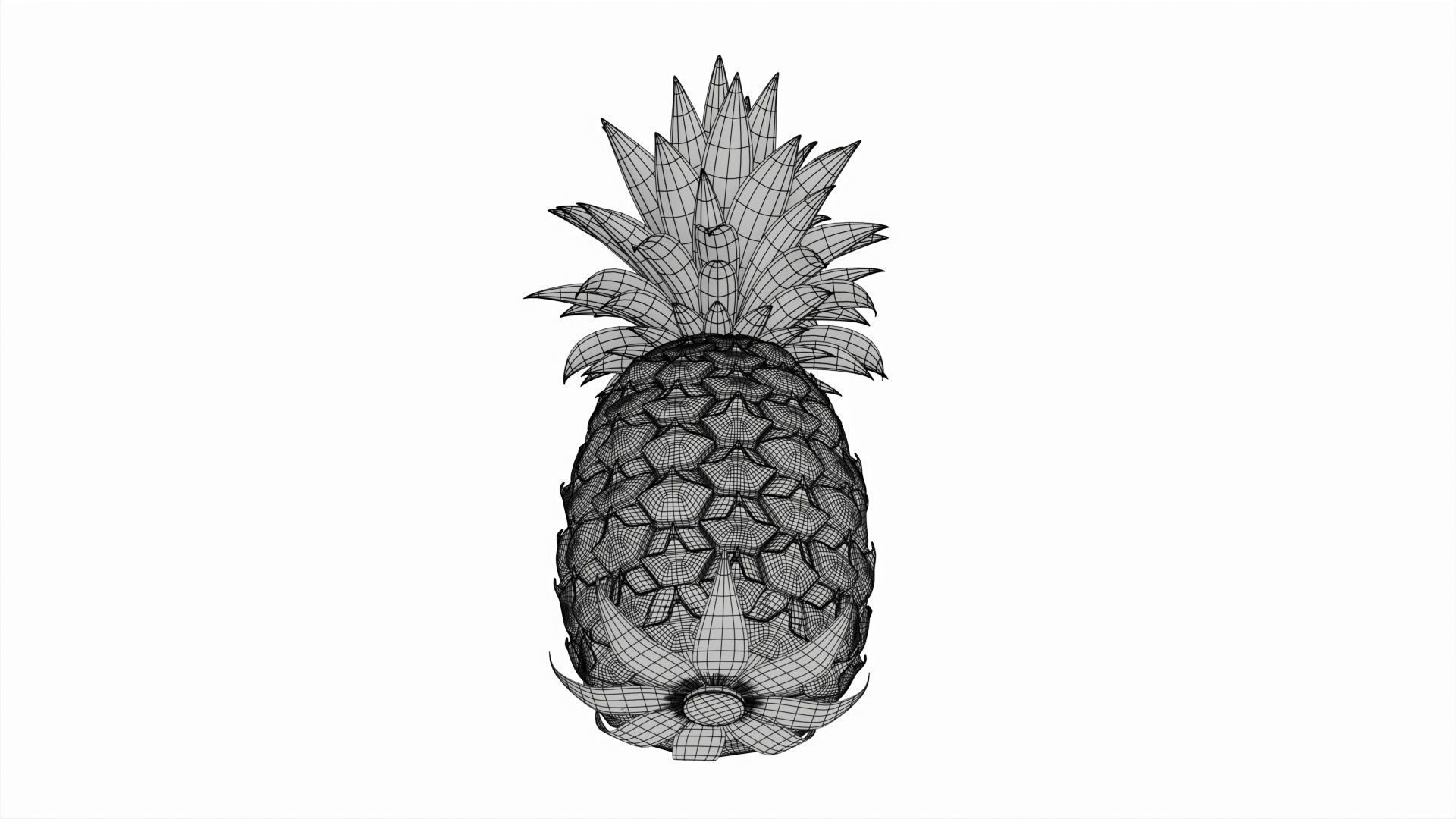 Gold pineapple 3D model_6