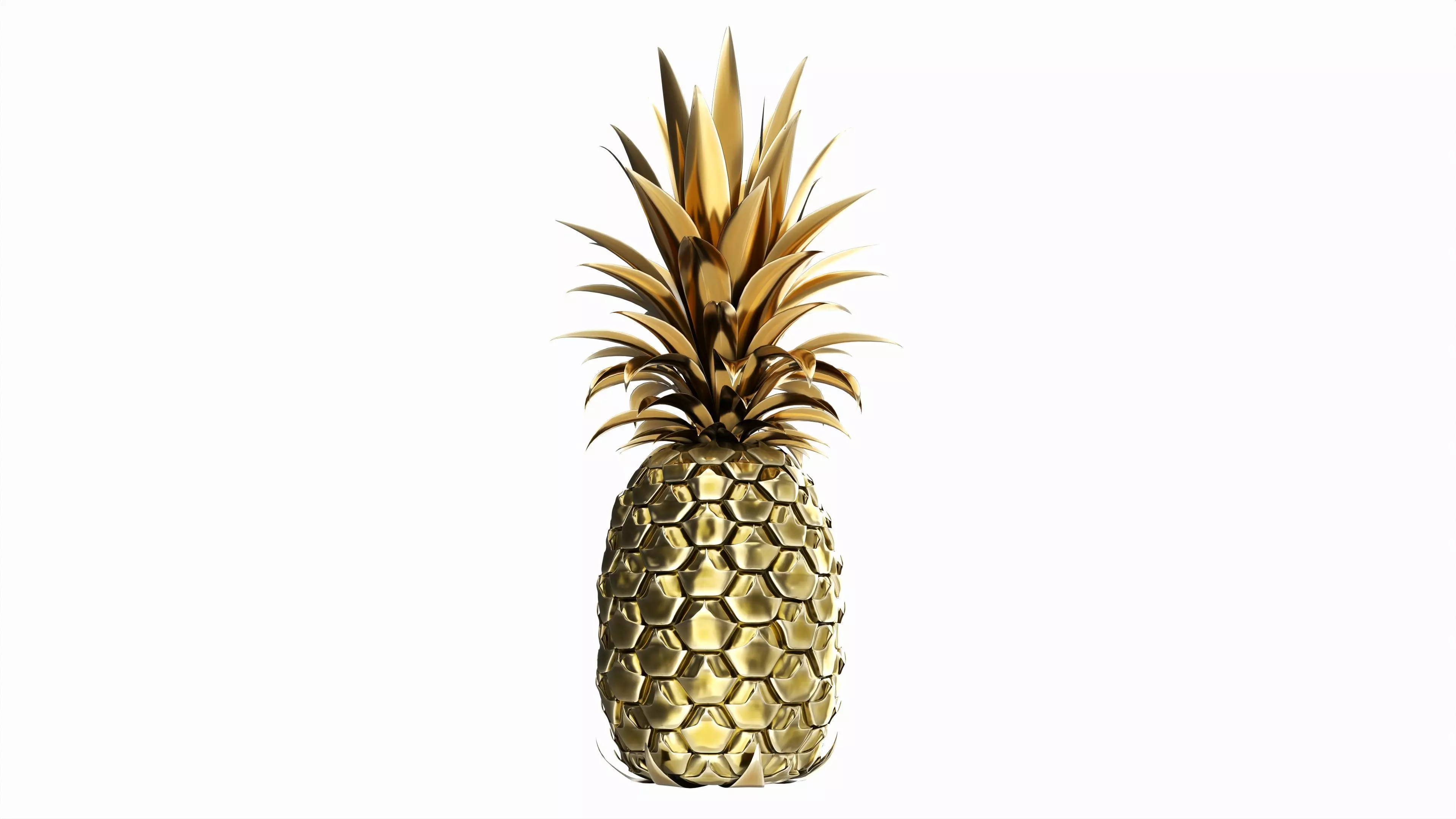 Gold pineapple 3D model_0