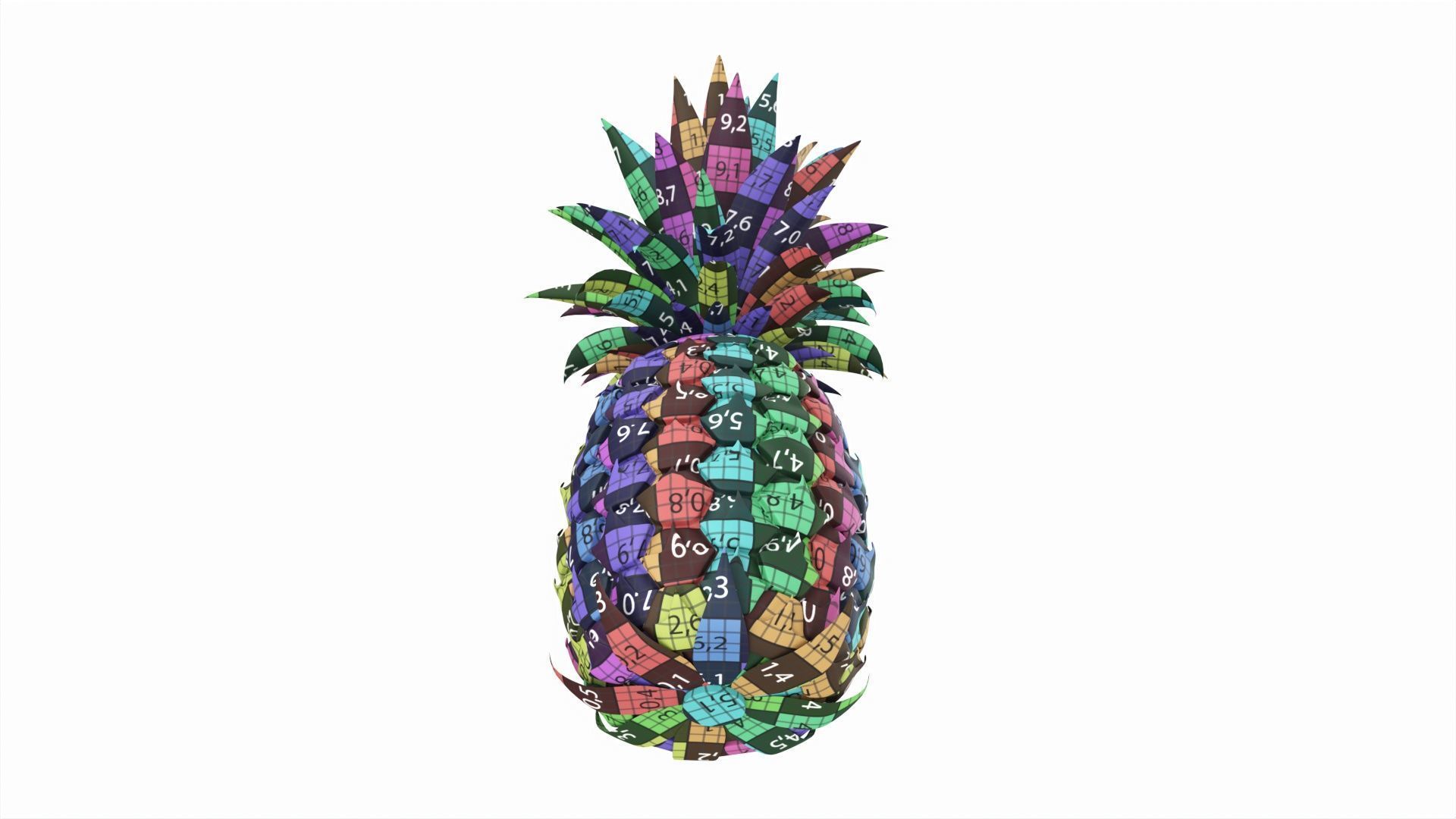 Gold pineapple 3D model_8