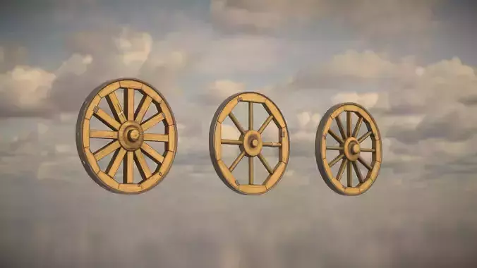 Western Wheels Low-poly 3D model