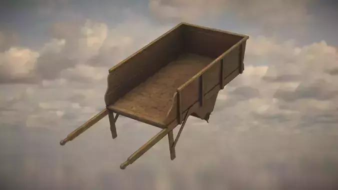 Western Wagon Low-poly 3D model
