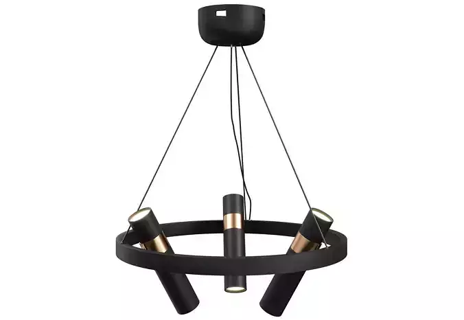 Black Mutil Pipe Chandelier 3 Lamps