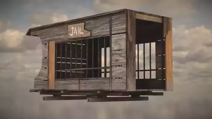 Western Wagon Low-poly 3D model