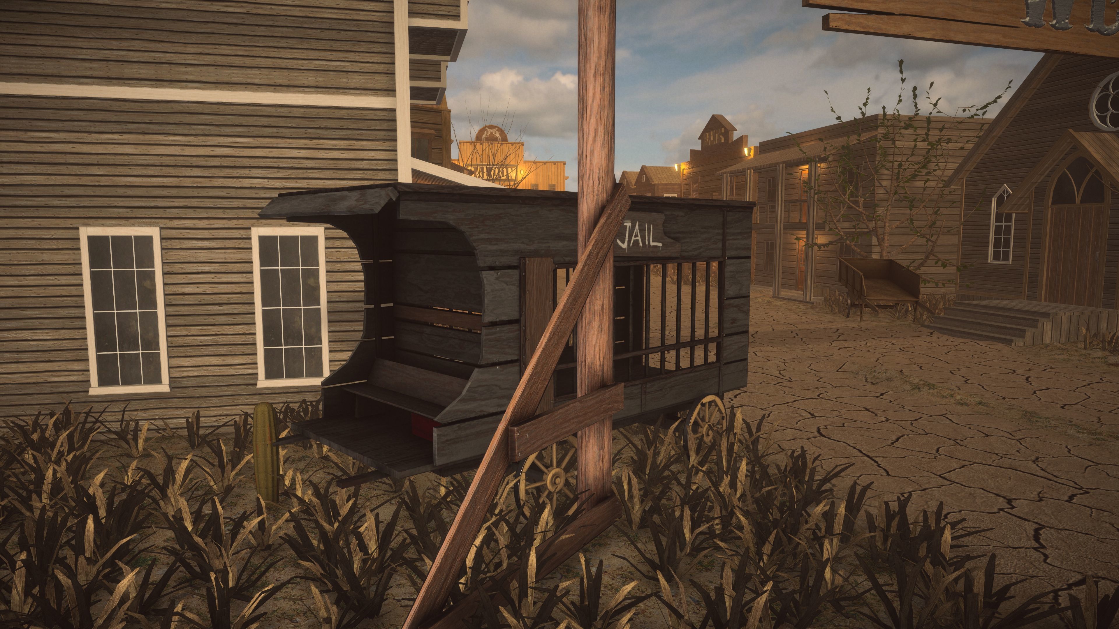 Western Wagon Low-poly 3D model_9