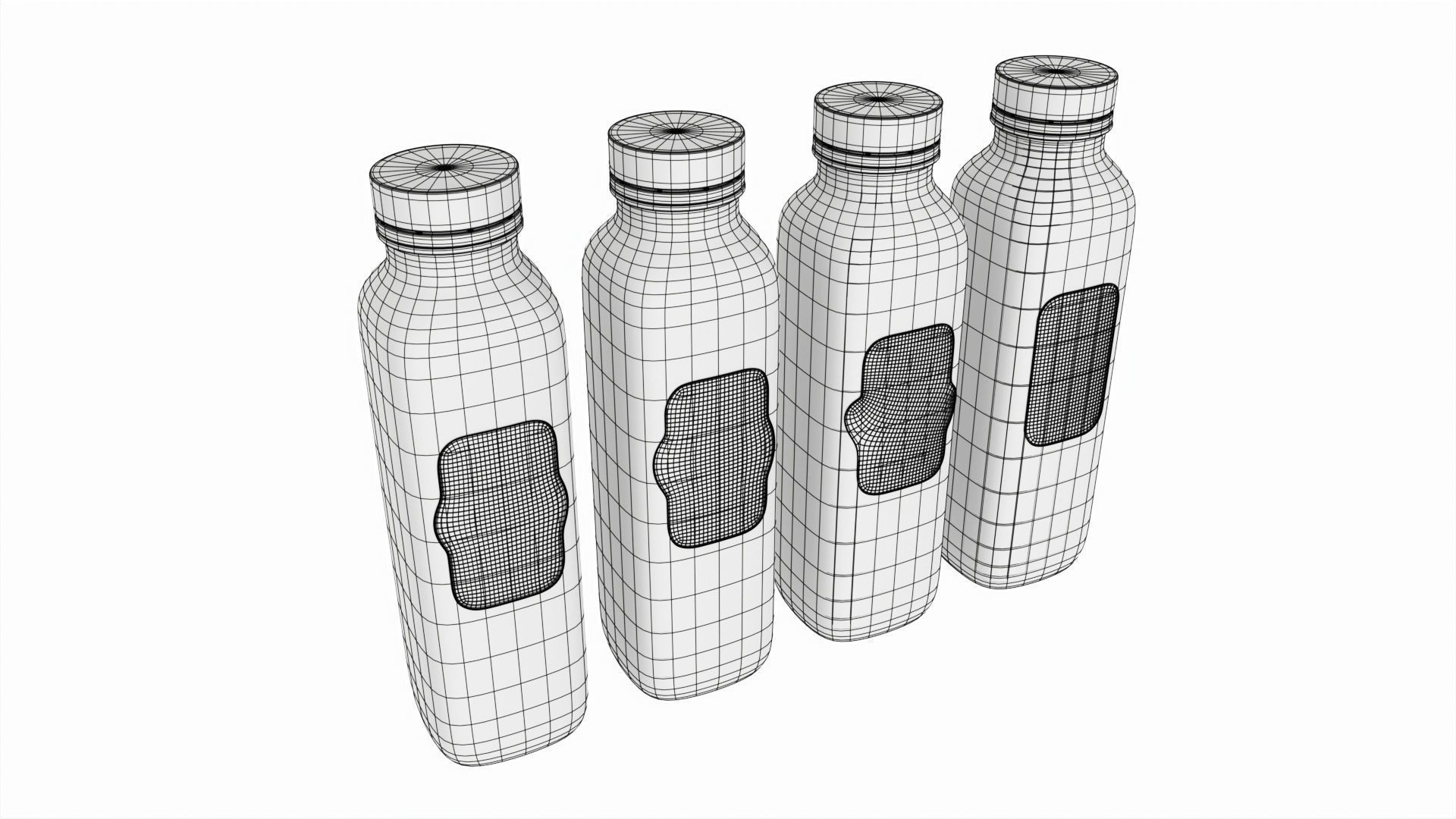 Juice bottle set mockup 3D model_6