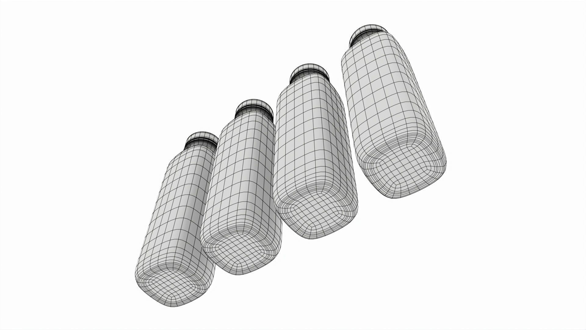 Juice bottle set mockup 3D model_7