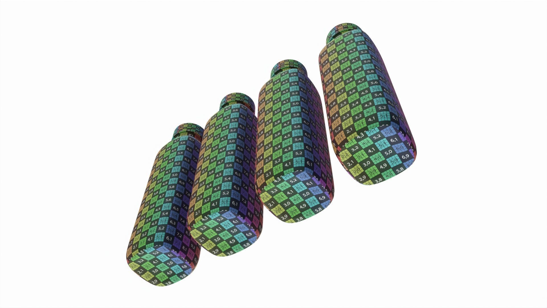 Juice bottle set mockup 3D model_9