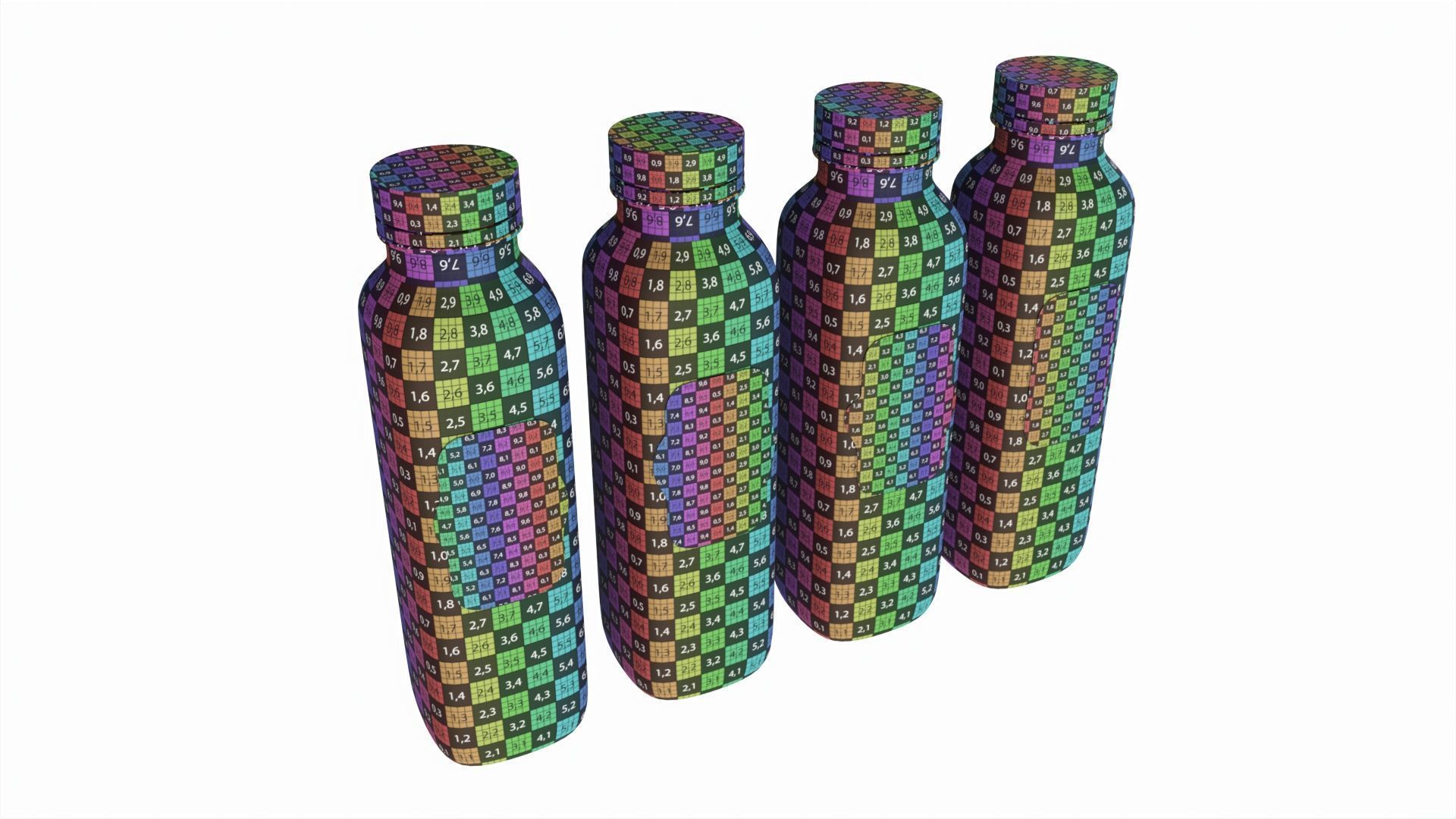 Juice bottle set mockup 3D model_8