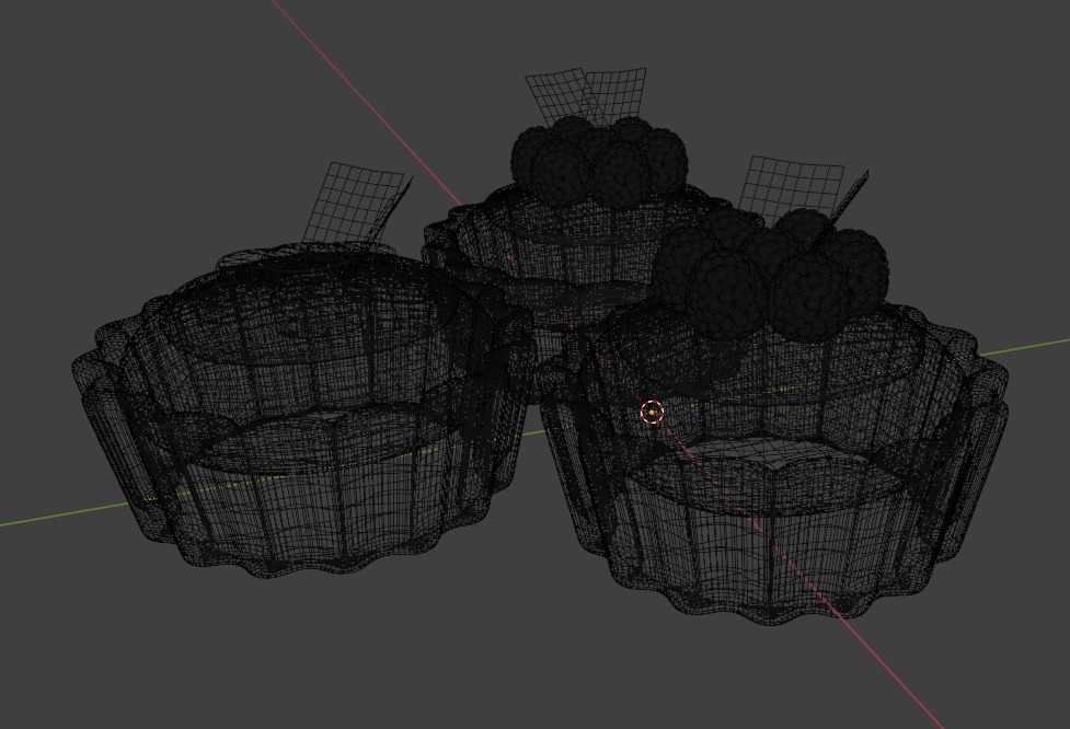 Berry Tarts Low-poly 3D model_5