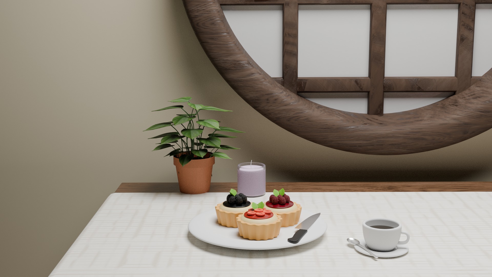 Berry Tarts Low-poly 3D model_1