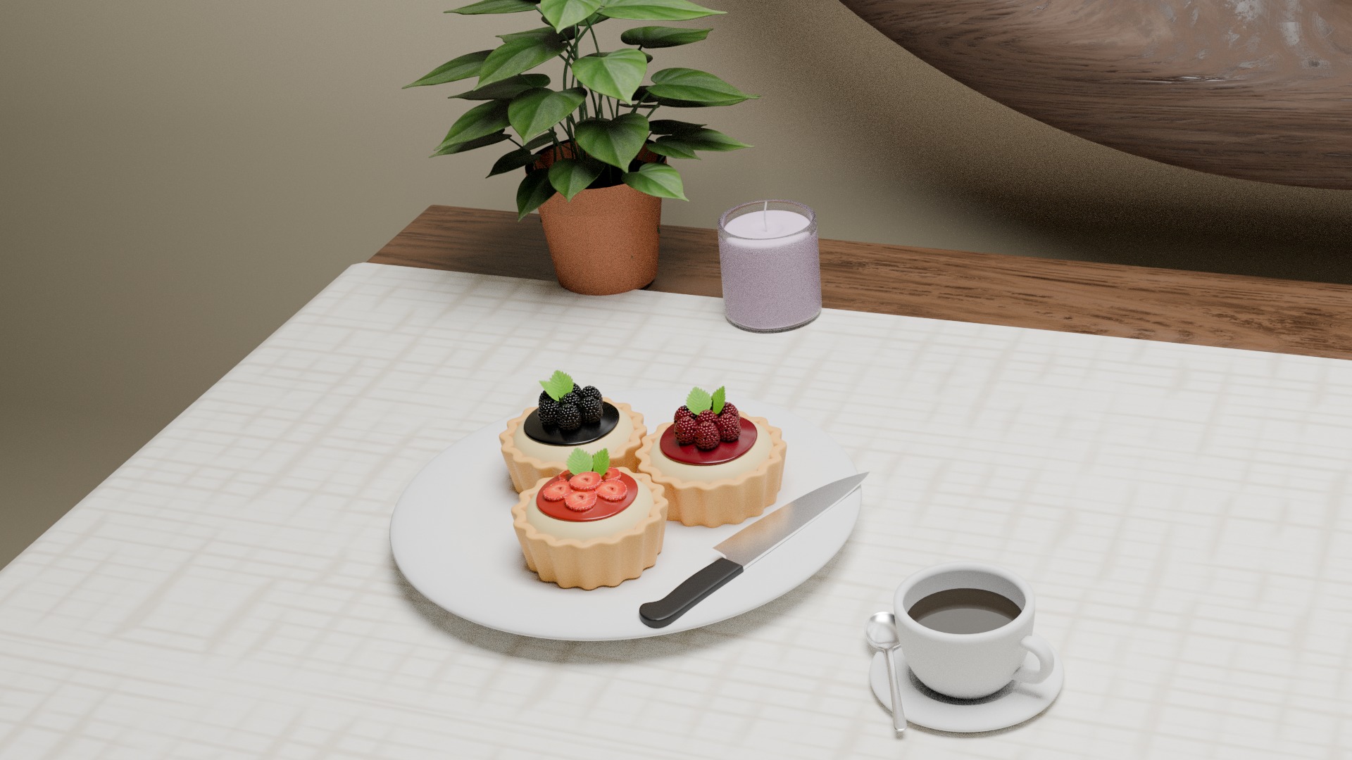 Berry Tarts Low-poly 3D model_3