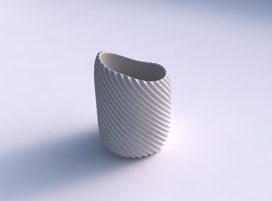 Vase twisted 2 with extruded vertical lines 2 3D print model_0