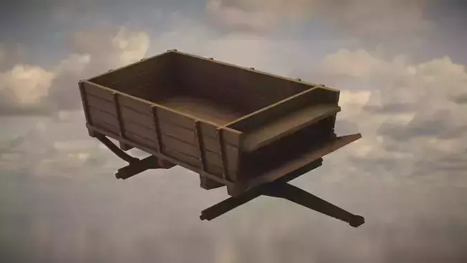 Western Wagon Low-poly 3D model
