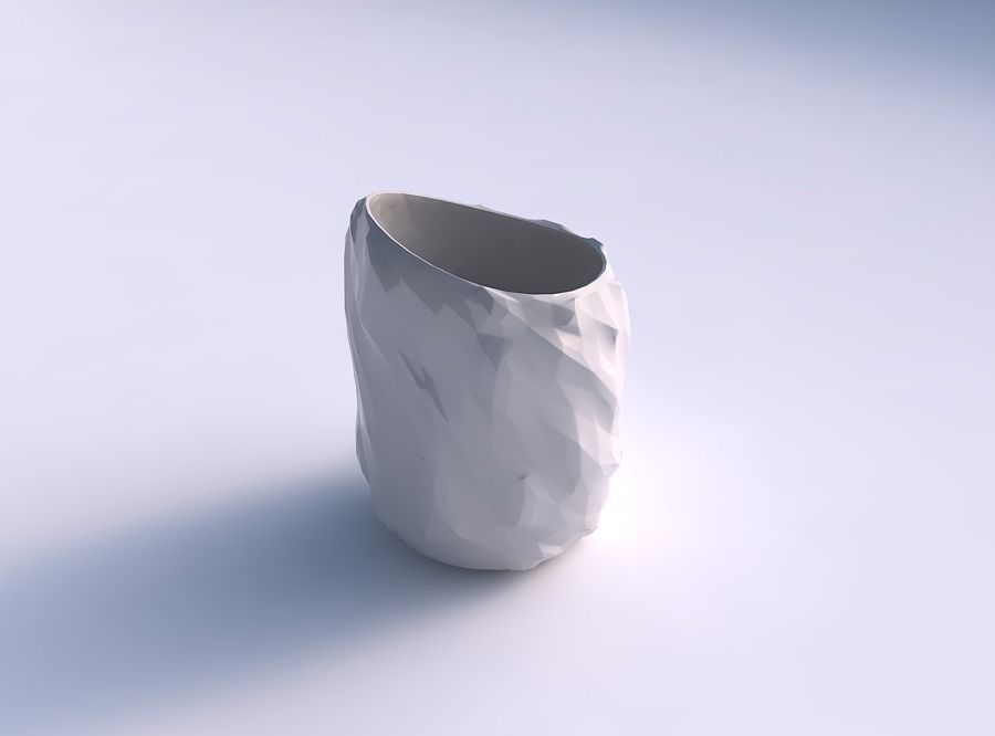 Vase twisted 2 with low-polygon bulges 3D print model_0
