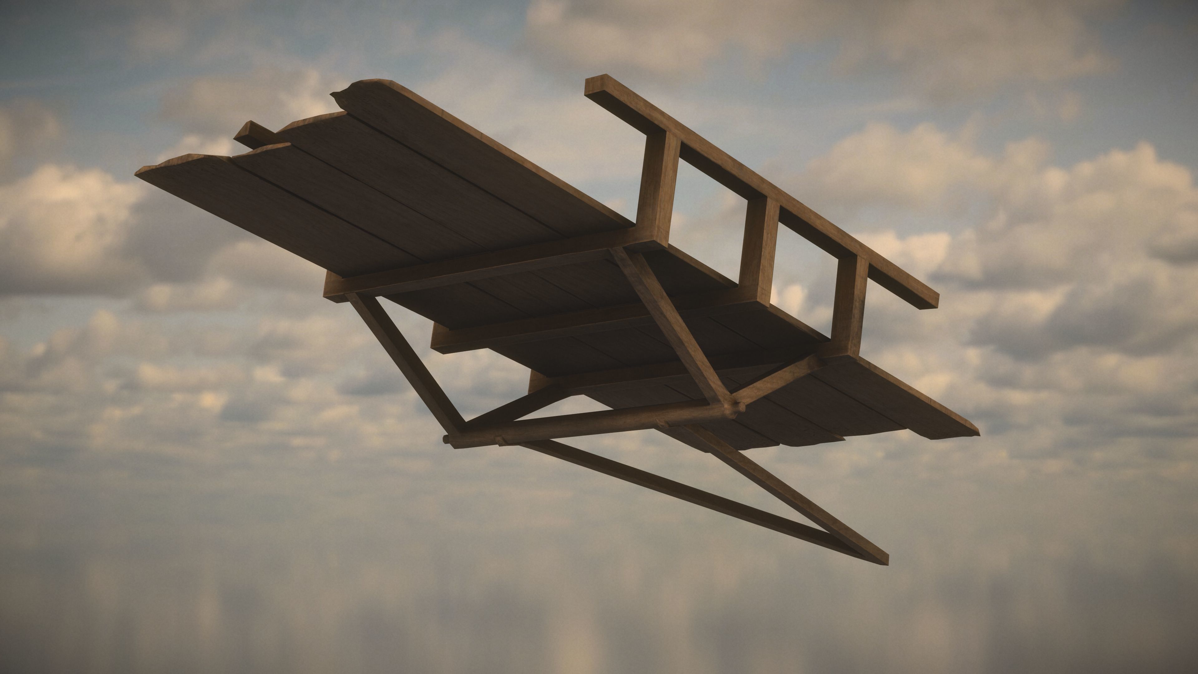 Western Wagon Low-poly 3D model_2