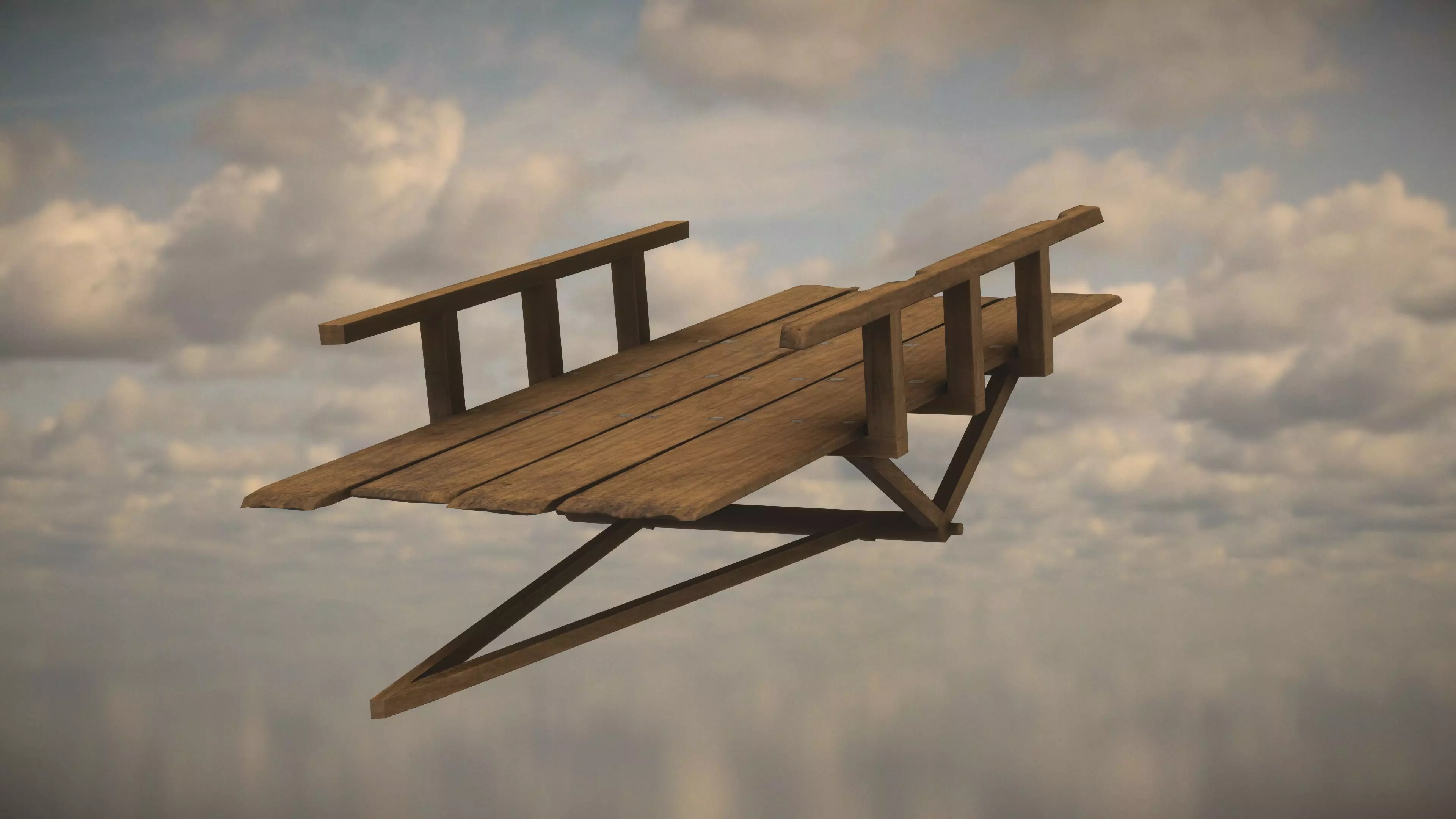 Western Wagon Low-poly 3D model_0