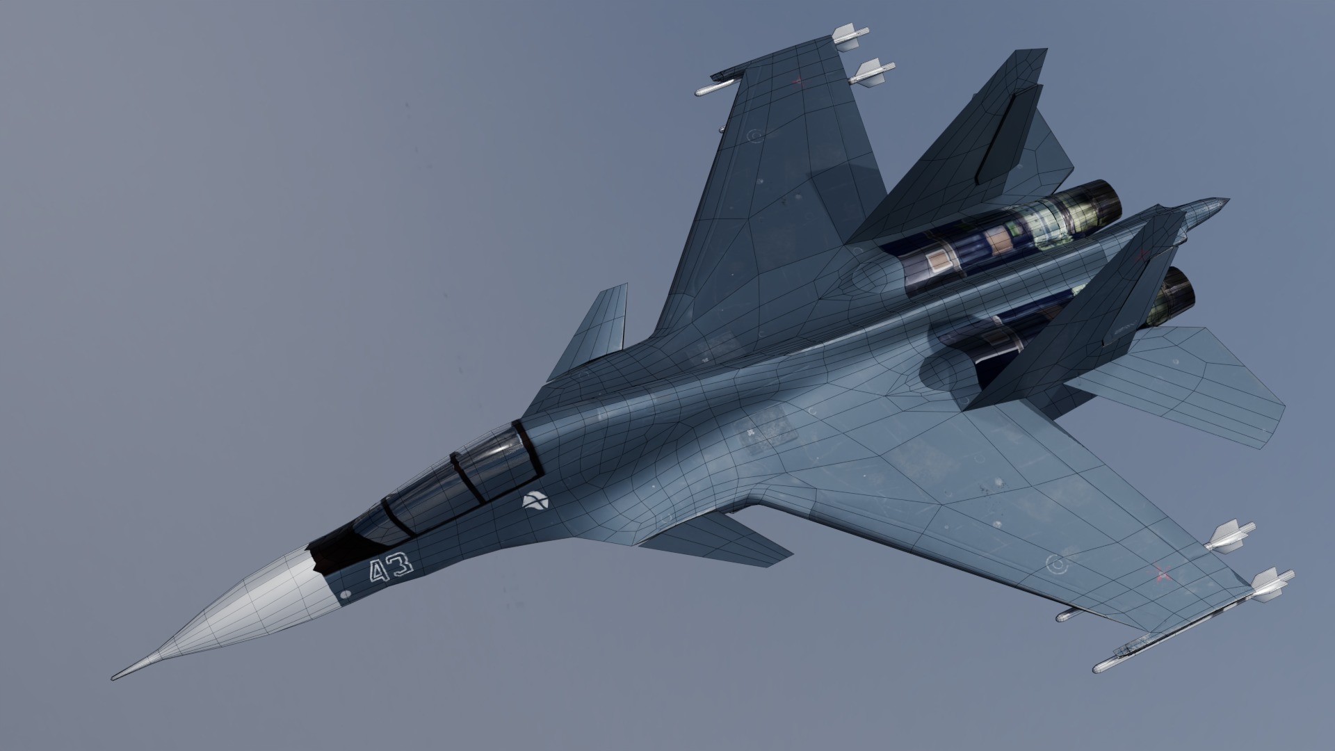 SUkhoi -30 mk Low-poly 3D model_4