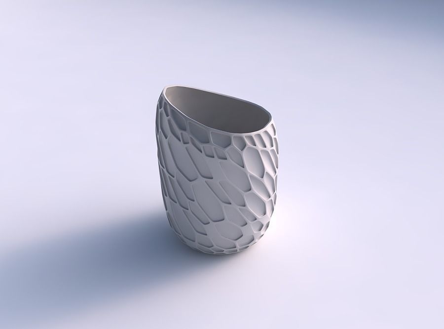 Vase twisted 2 with organic dents with organic dents 3D print model_0