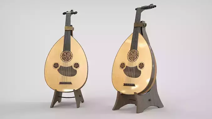 Oud or Loot with stand 3D model