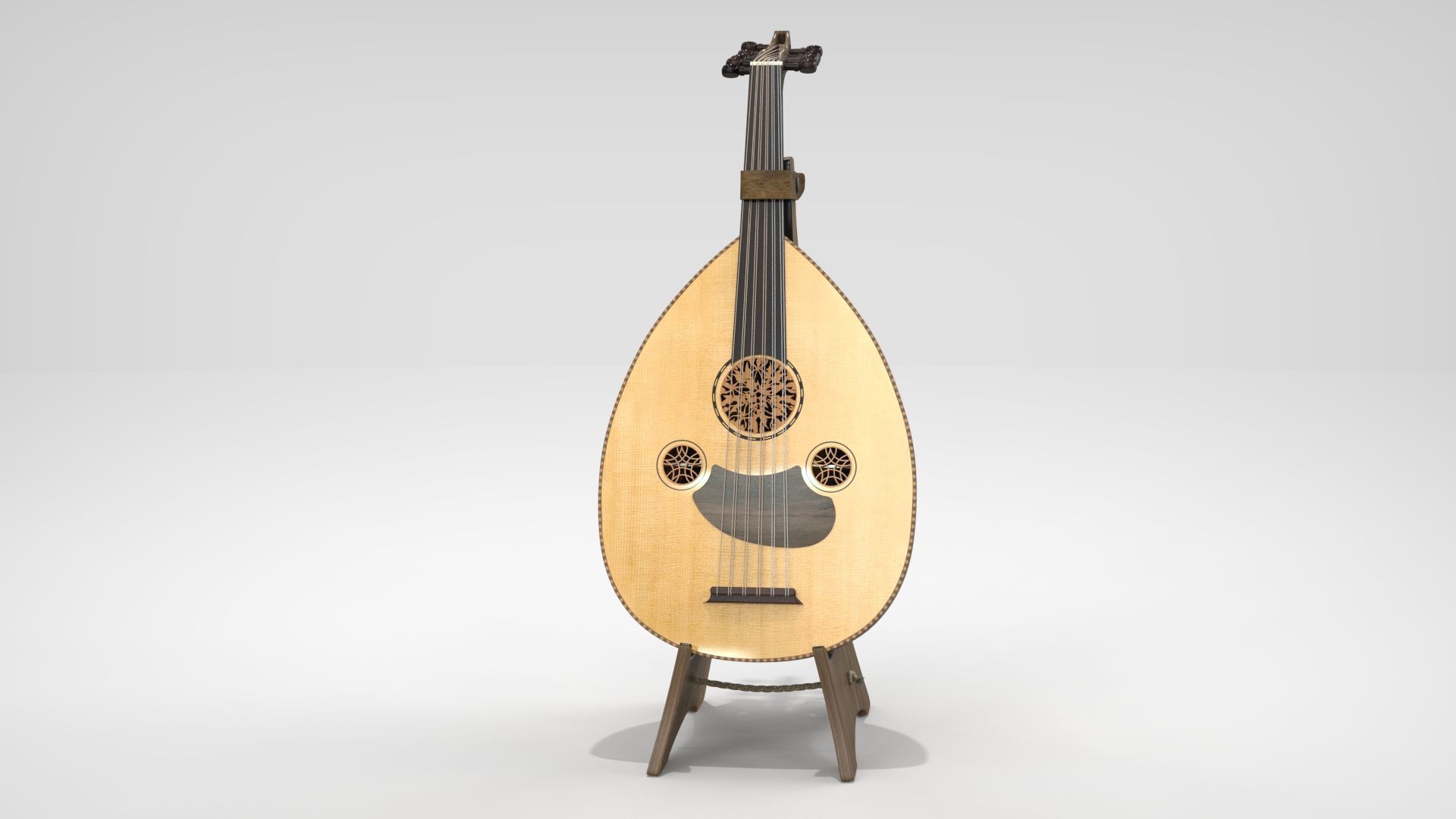 Oud or Loot with stand 3D model_12