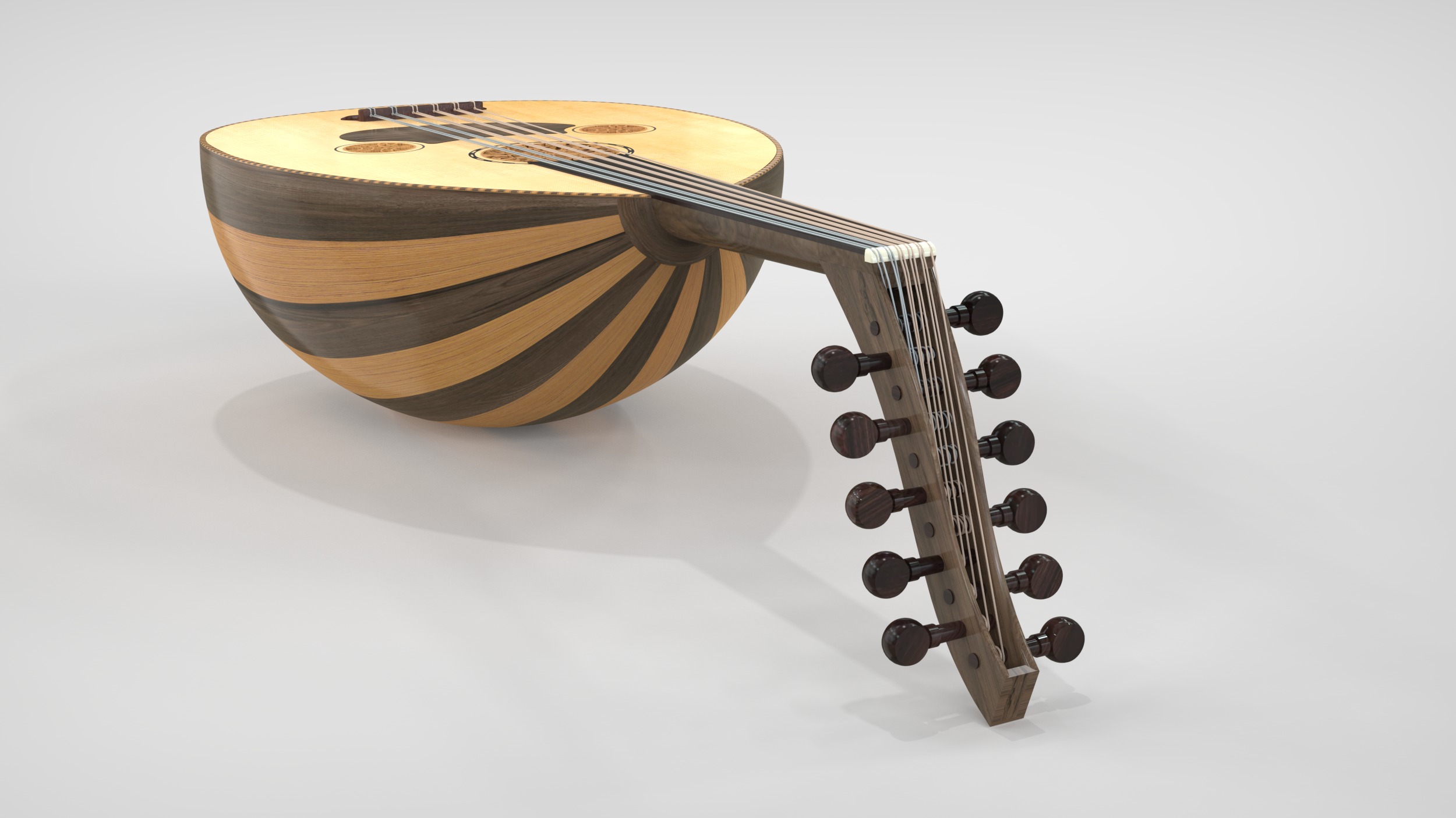 Oud or Loot with stand 3D model_3