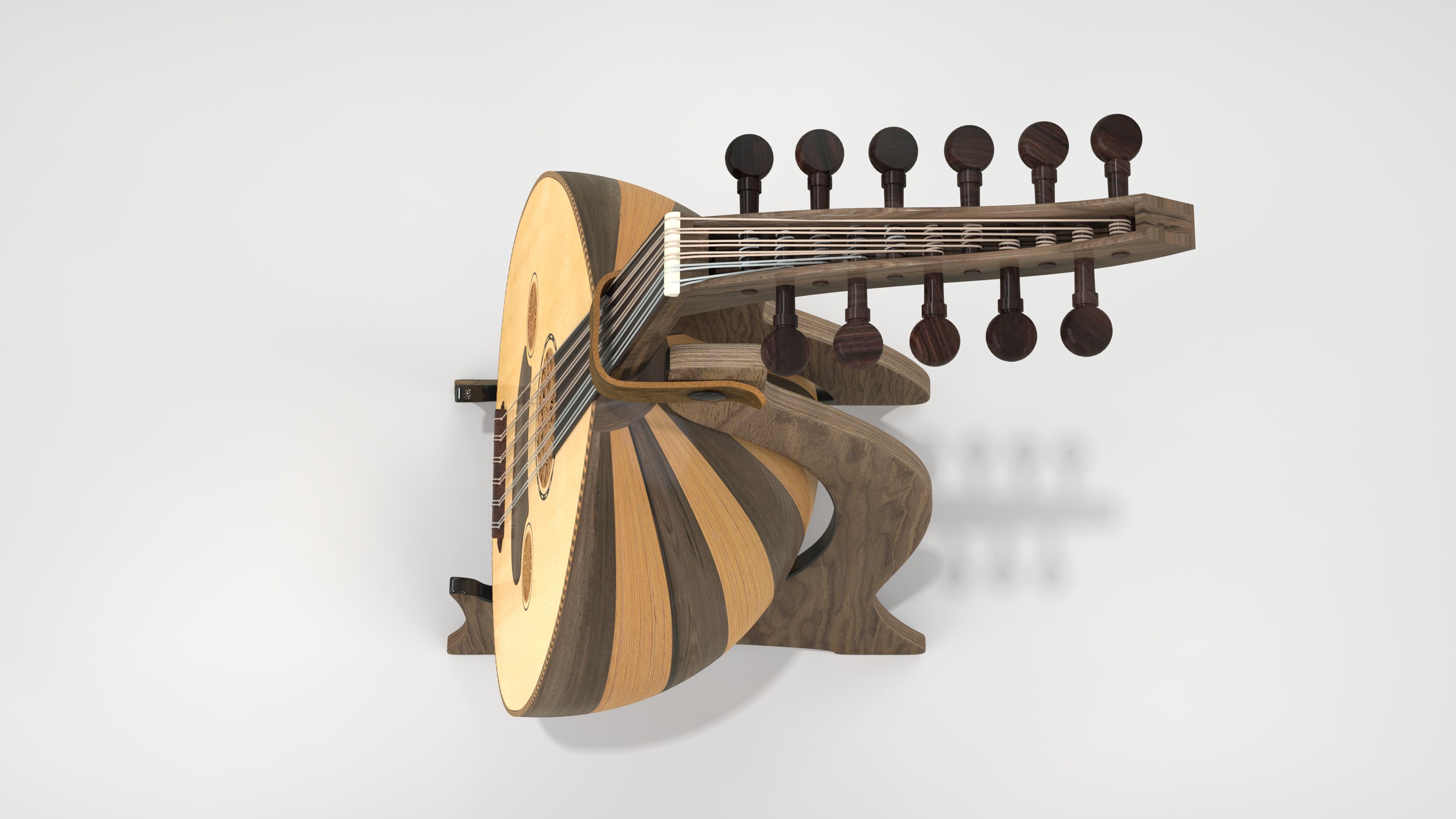 Oud or Loot with stand 3D model_9