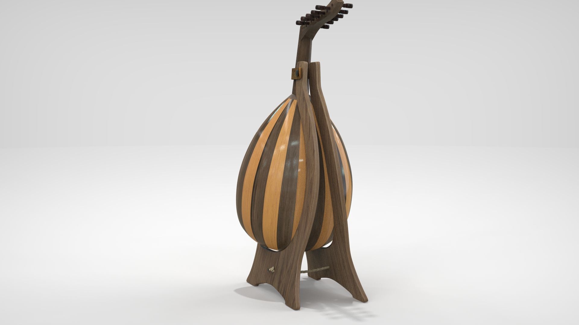Oud or Loot with stand 3D model_11