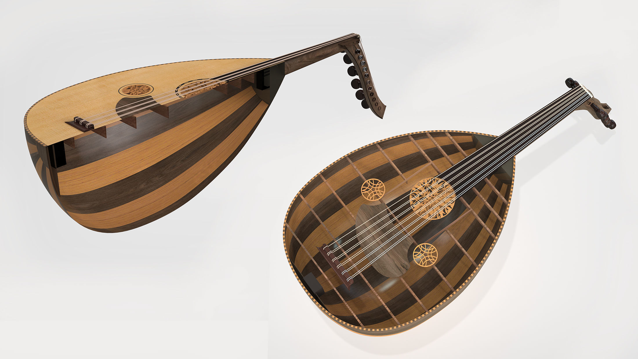 Oud or Loot with stand 3D model_4