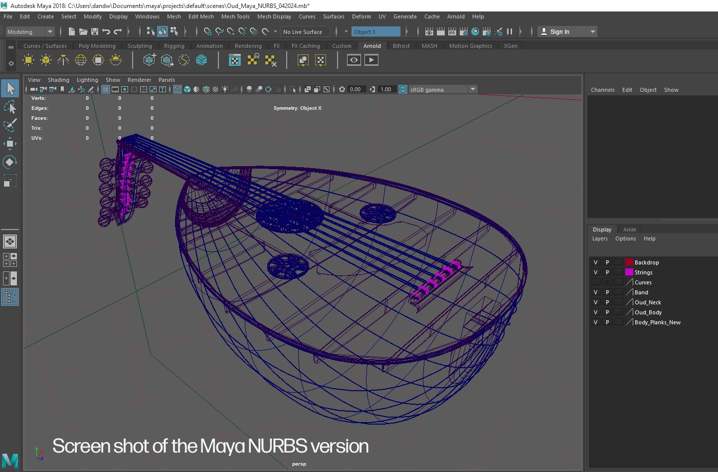 Oud or Loot with stand 3D model_8