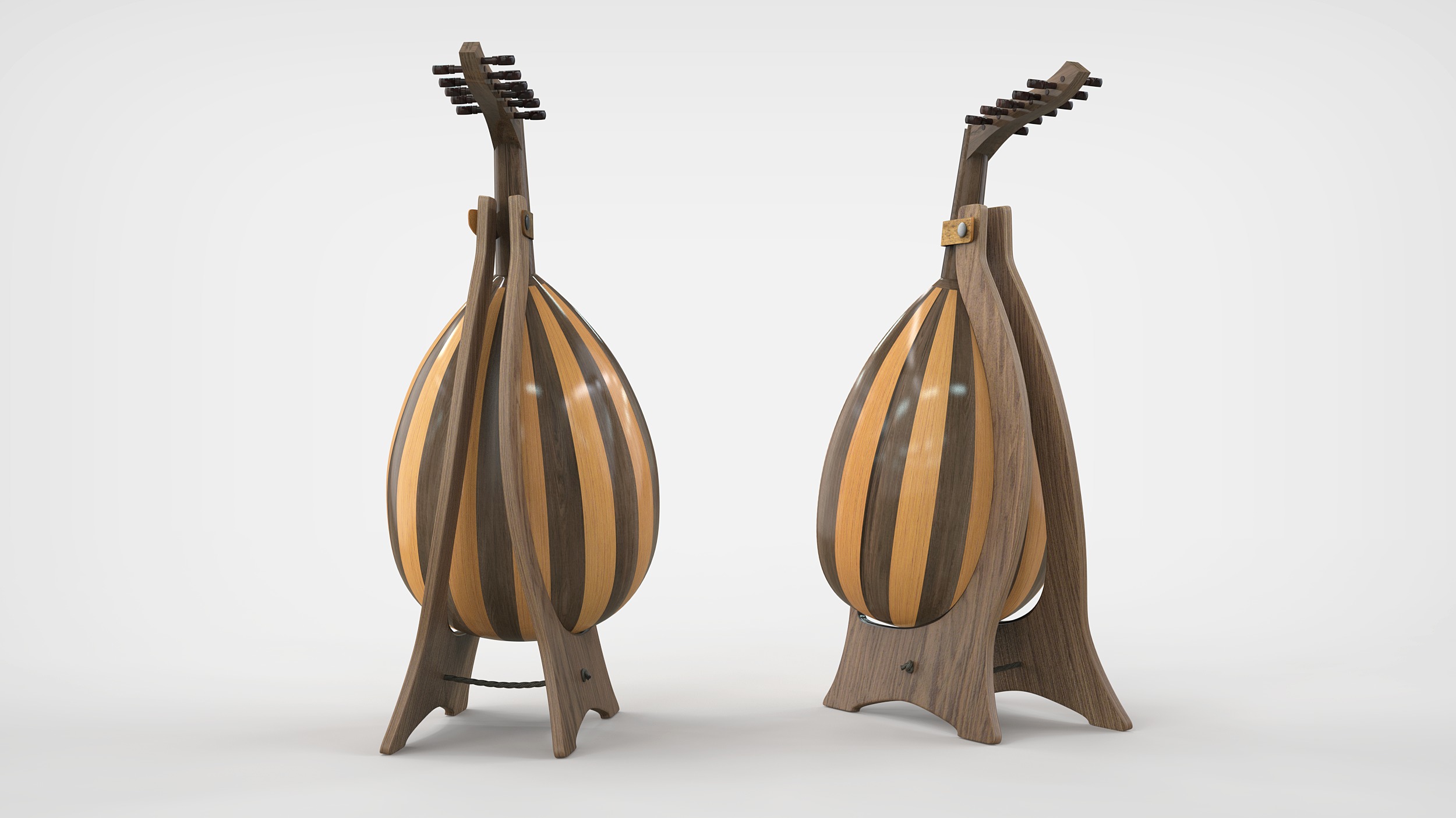 Oud or Loot with stand 3D model_2