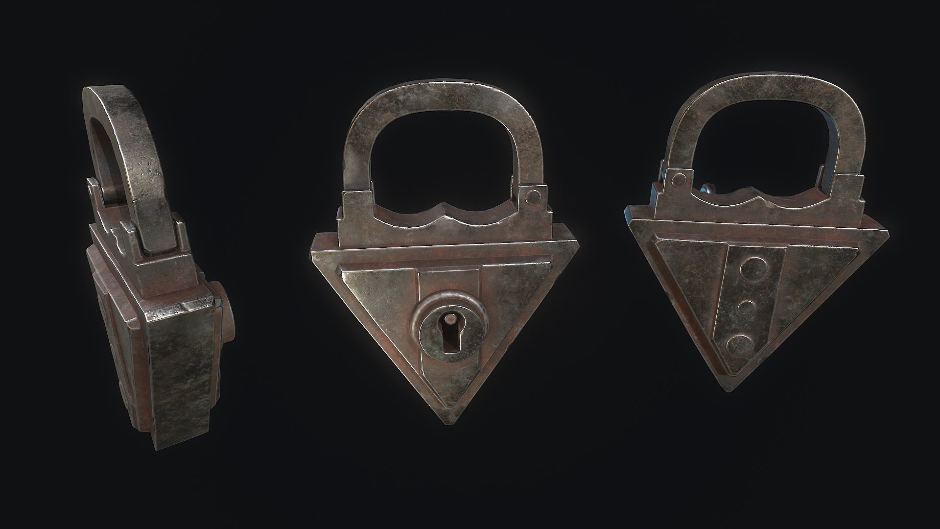 Padlock 7 Low-poly 3D model_2