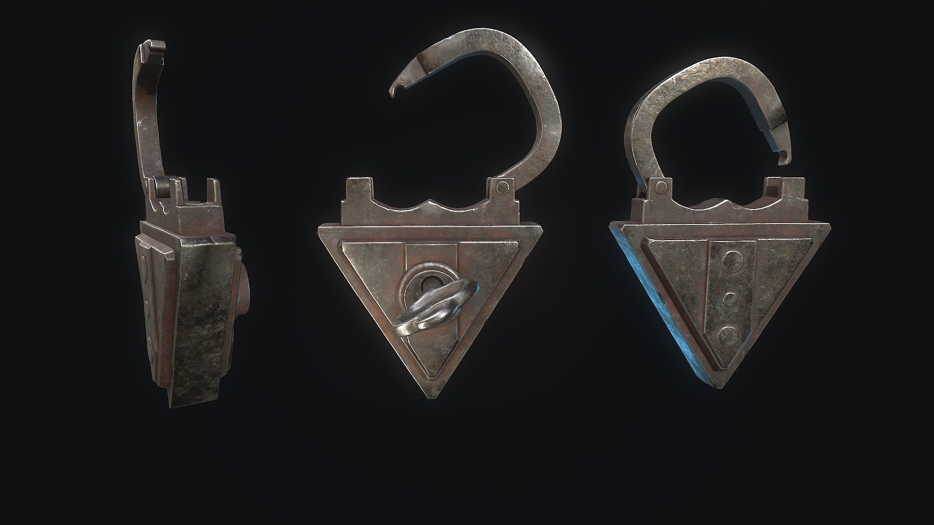 Padlock 7 Low-poly 3D model_5