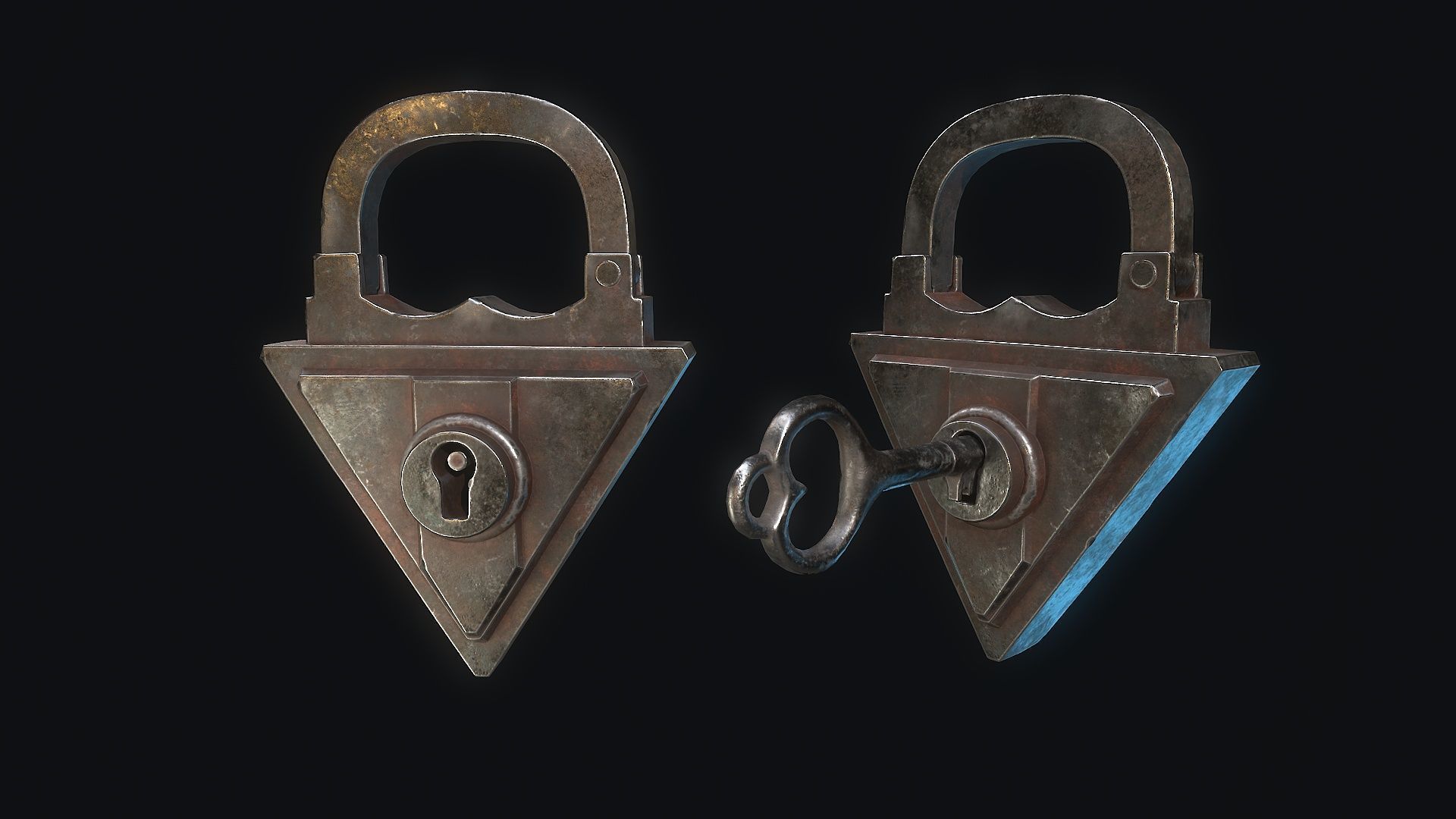 Padlock 7 Low-poly 3D model_1