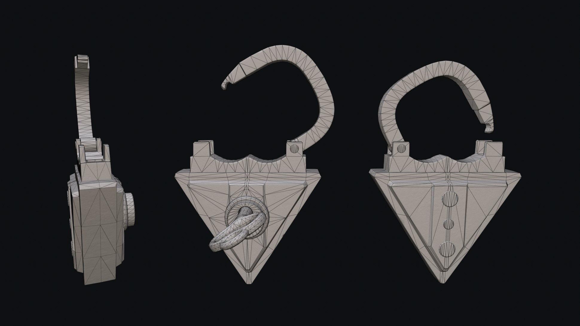 Padlock 7 Low-poly 3D model_7