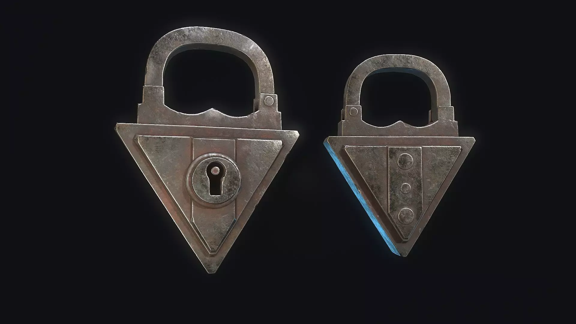 Padlock 7 Low-poly 3D model_0