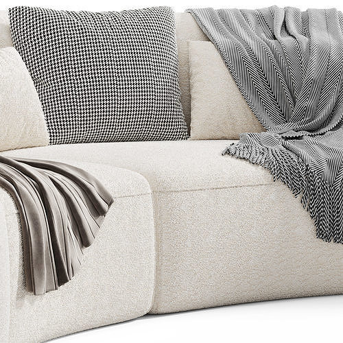 Hearth Curve Lounge Sofa 3D model 2