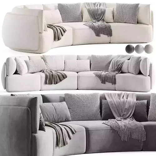 Hearth Curve Lounge Sofa 3D model