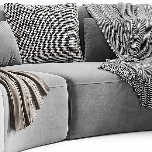 Hearth Curve Lounge Sofa 3D model 5