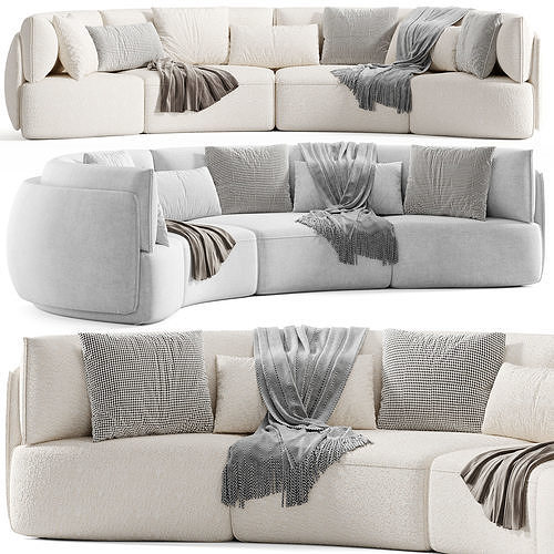 Hearth Curve Lounge Sofa 3D model 4