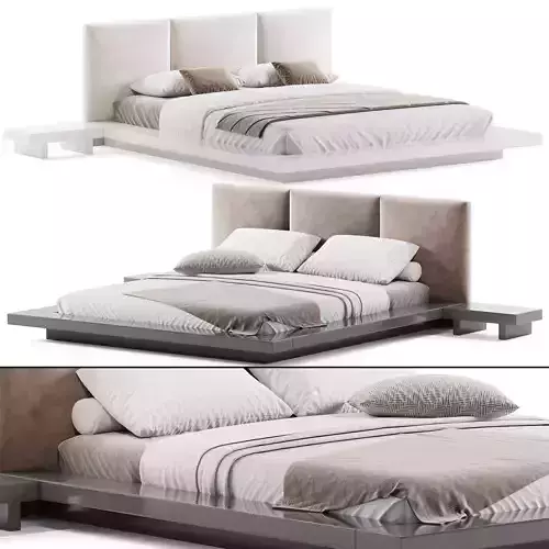 Solid Wood Tufted Upholstered Platform Bed