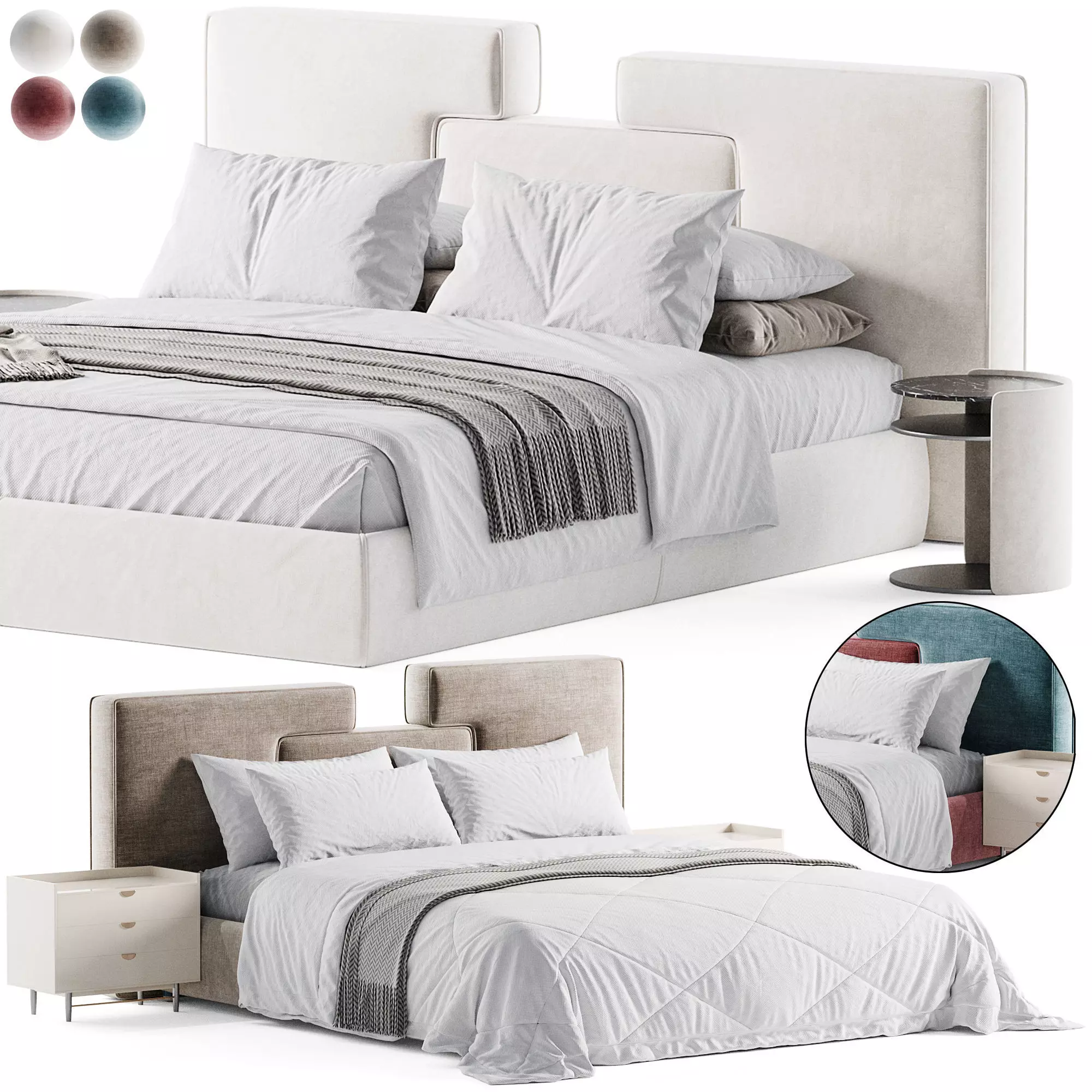 Status bed 3D model_0