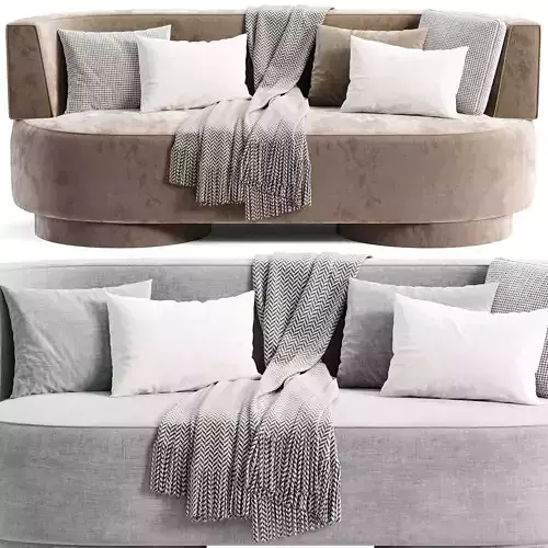 Confetti Booth Upholstered Base Sofa 3D model