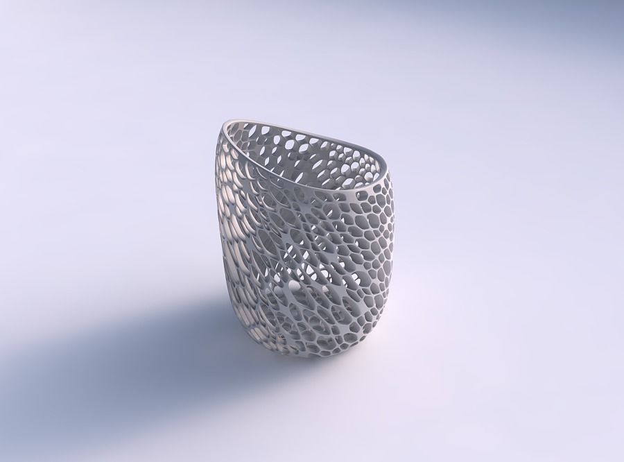 Vase twisted 2 with organic lattice and twisted thickness 3D print model_0