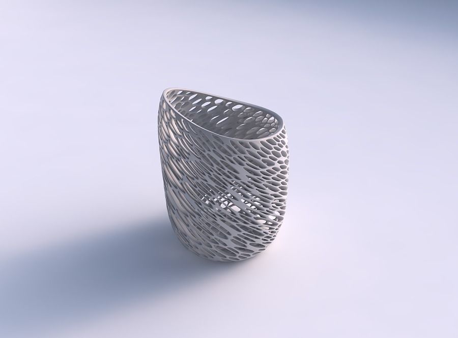 Vase twisted 2 with organic lattice and twisted thickness 2 3D print model_0