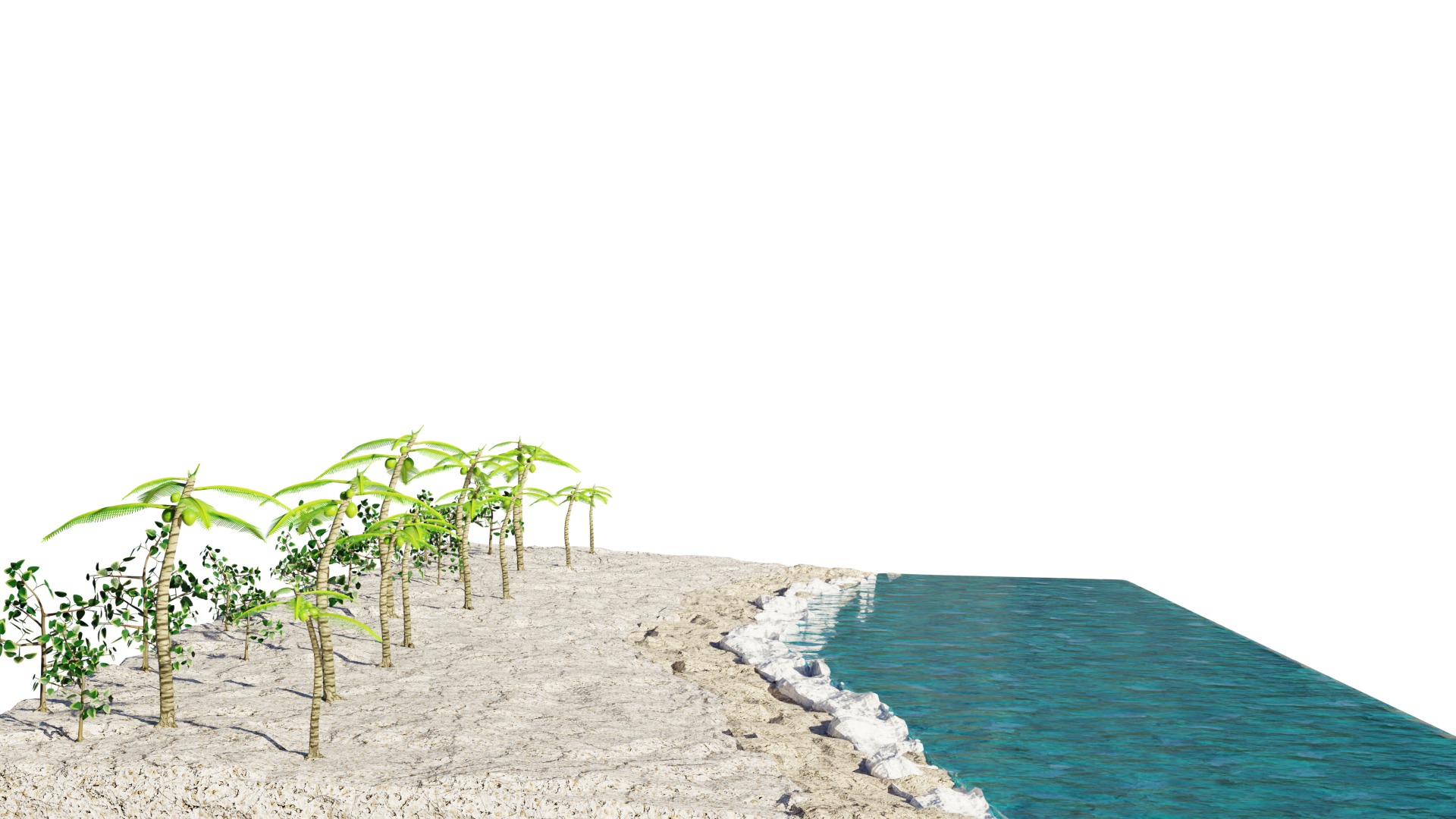 Beach Terrain 3D Model Low-poly 3D model_2