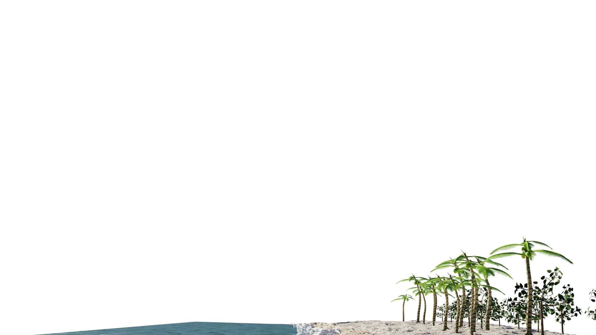 Beach Terrain 3D Model Low-poly 3D model_4