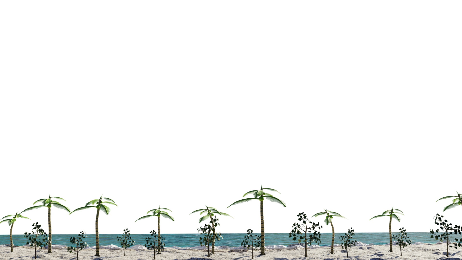 Beach Terrain 3D Model Low-poly 3D model_3