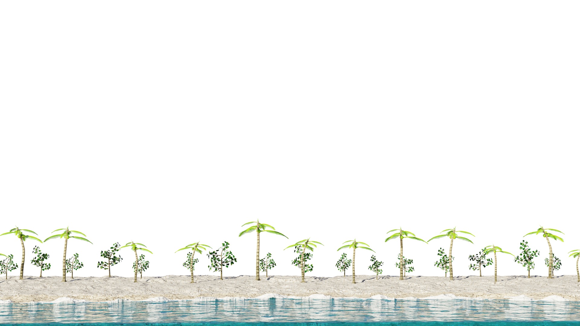 Beach Terrain 3D Model Low-poly 3D model_1